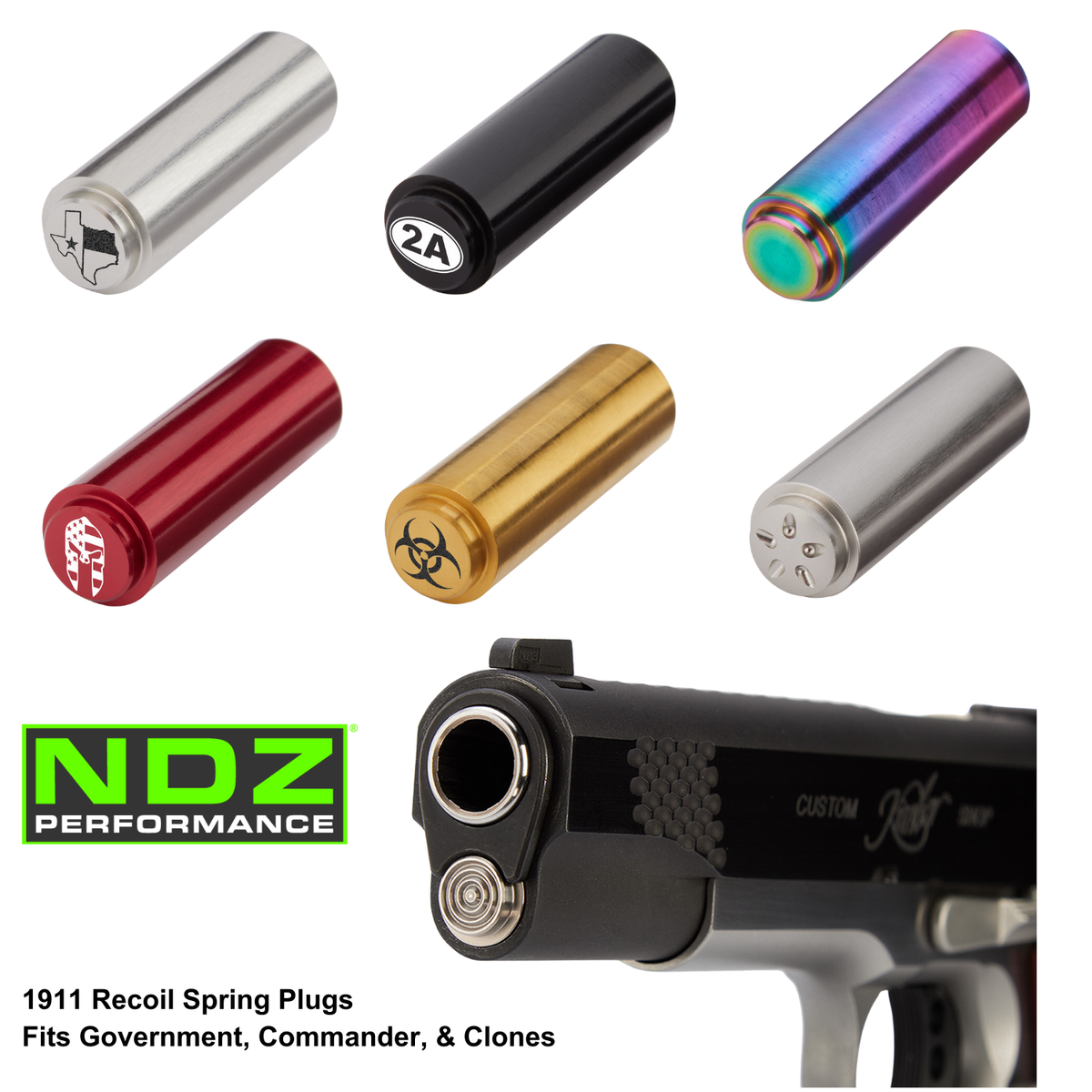 NDZ 1911 Government Commander & Clones Recoil Spring Plug Cap