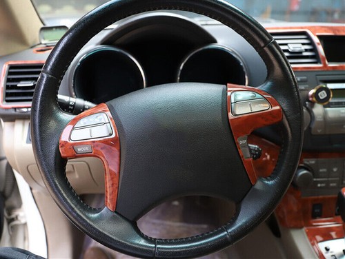 For Toyota Highlander 2008-2013 Peach Wood Grain Steering Wheel Strip Cover Trim - Foto 3 di 6