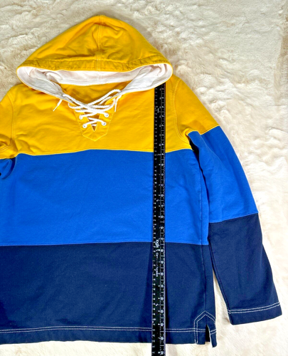 Felpa con cappuccio Lauren-RL blu giallo colorblock taglia M - Foto 5 di 10