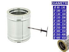 ALLINOX Modulo Doppia Parete Con Valvola Tubo Canna Fumaria Acciaio Inox