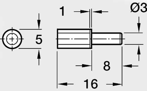 16 clavijas de estante de acero galvanizado 3 mm * 5 mm con cubierta de plástico para vidrio - Imagen 2 de 2
