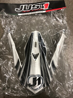 JUST1 J32 REPLACEMENT HELMET PEAK VISOR RAPTOR WHITE LARGE MX DIRT BIKE