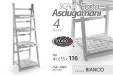SCALA SCAFFALE LEGNO MENSOLA PORTASCIUGAMANI BAGNO RIPOSTIGLIO BIA CAMERA 116 CM