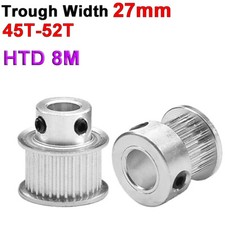 HTD 8M Timing Belt Pulley BF-Type 45T-52T Bore 14-60mm For 27mm Wide Timing Belt
