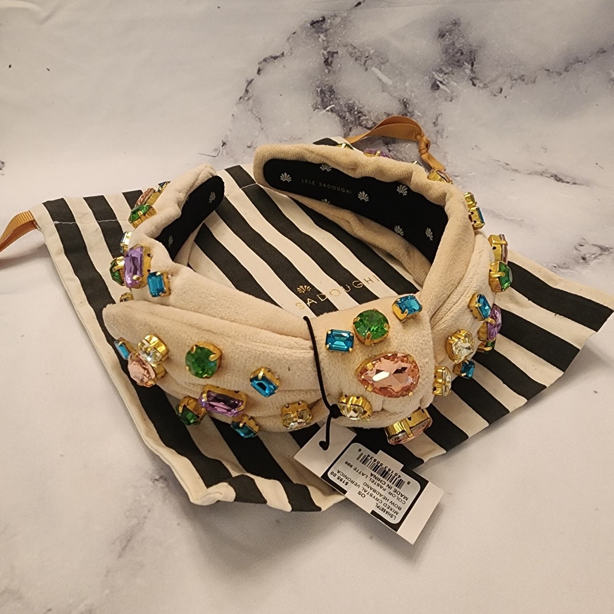 NWT Lele Sadoughi Veronica Bow Headband in Pastel Latte  display picture 1
