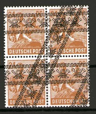 Alliierte Besetzung Mi-Nr 44 I  DDF als Viererblock, postfrisch