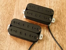 HIGH OUTPUT HEXBUCKER HUMBUCKER PICKUP SET BLACK FOUR CONDUCTOR WIRES