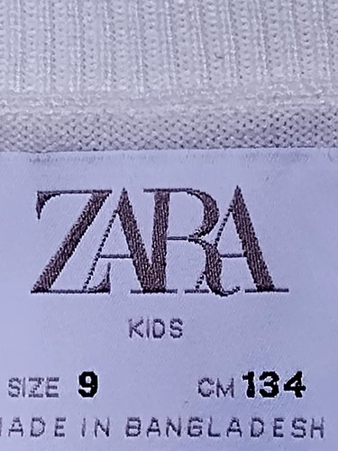 Zara Kids Size 9 Sweater White 2 Pockets - Picture 5 of 7