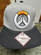 OVERWATCH Gray & Black Snap Back Ball Cap Embroidered Logo Bioworld  OSFA