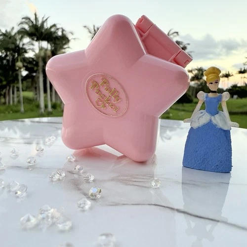 Vintage 1992 Polly Pocket Tiny Ballerina Pink Star Compact With 1 Doll *RARE