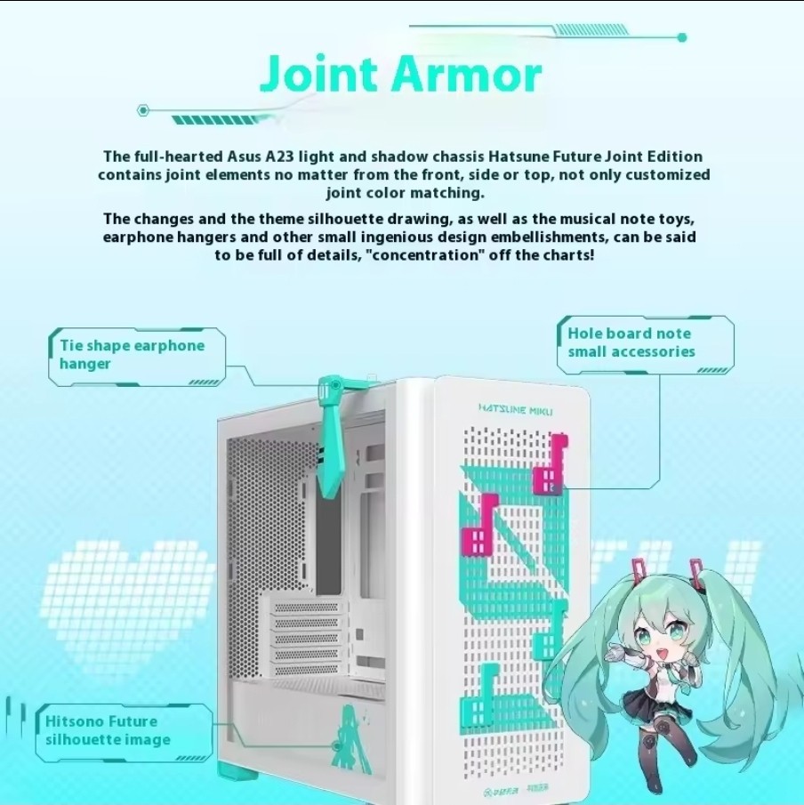 HATSUNE MIKU A23 ミニタワーPCケース ASUS TX Gaming PC Case A23 Chassis Hatsune Miku Edition | eBay