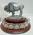 DANBURY MINT U.S. BUFFALO NICKELS IN CRYSTAL SLABS, 1918-1938, ROTARY DISPLAY