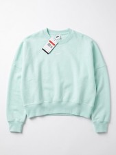 Women's LARGE Nike Fleece Oversized Cropped Crewneck Sweatshirt DQ5761 346
