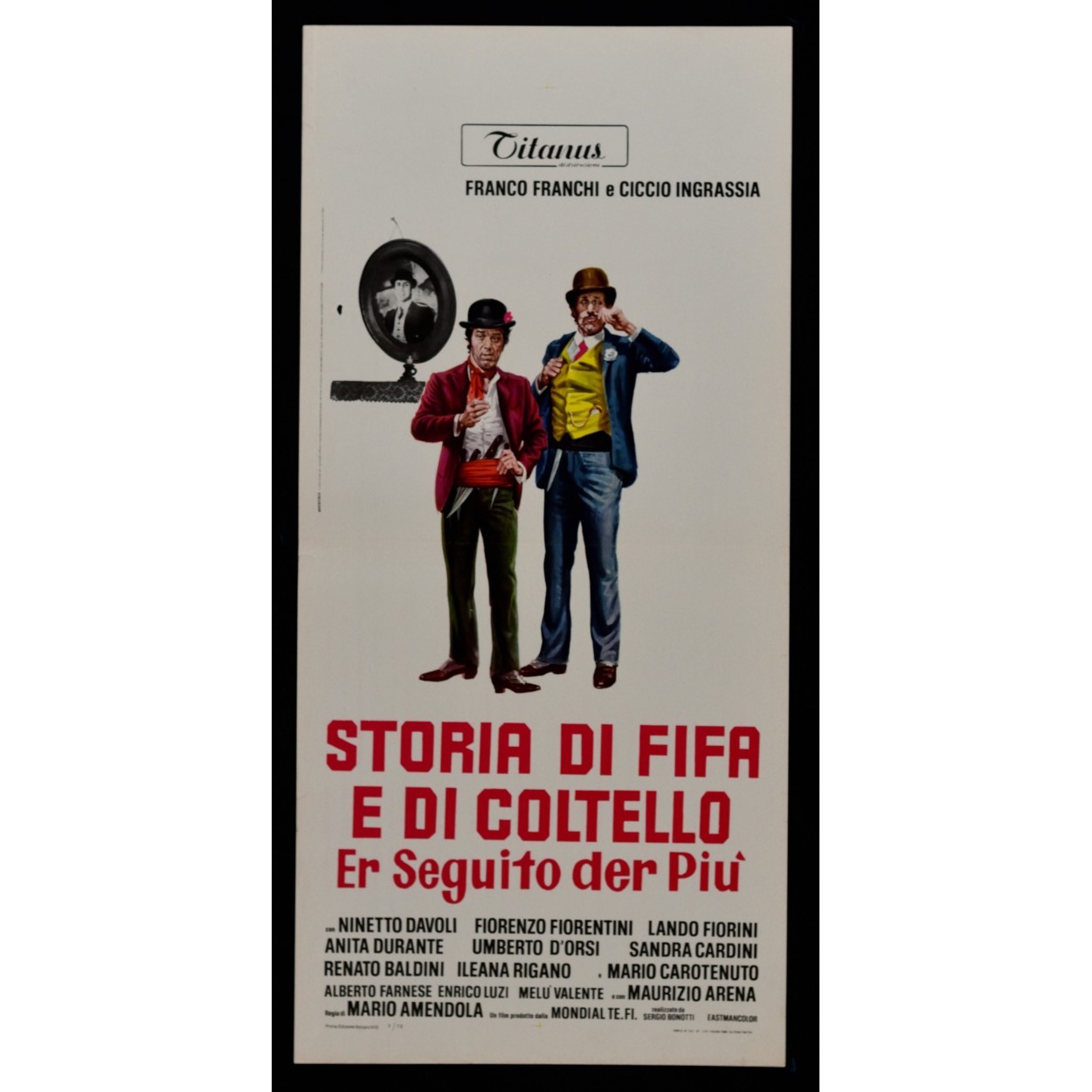 Locandina originale film Storia di fifa e di coltello - Er seguito d'er più (1972) - Regia di Mario Amendola