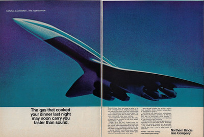 1970 Northern Illinois Gas Co Concorde SST Supersonic 2pg VINTAGE PRINT AD