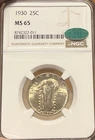 1930 NGC & CAC MS65 Standing Liberty Silver Quarter