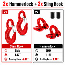 G80 6mm Sling Hook Hammerlock Connector Set 1.12T Heavy Duty