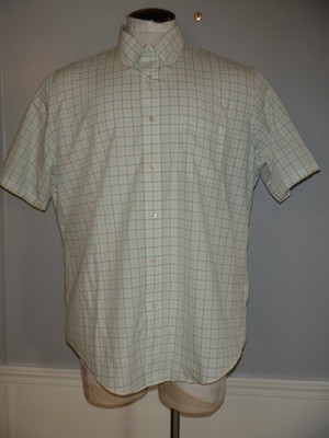 EUC! Mens BROOKS BROTHERS REGENT NON-IRON Sz XL Green Checked SS BF Pocket Shirt