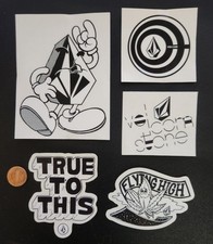 VOLCOM Surf Snowboard BMX Skateboard 5 Sticker Set Flawless NEW old stock  #56