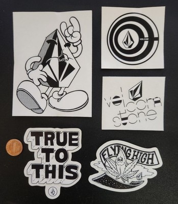 VOLCOM Surf Snowboard BMX Skateboard 5 Sticker Set Flawless NEW old stock  #56