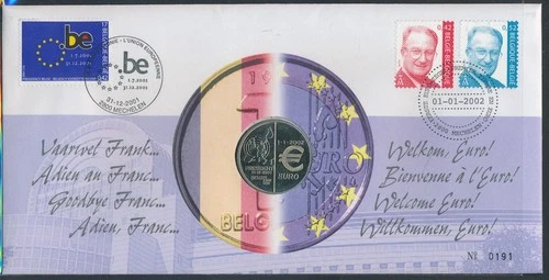 LS81269 Belgium 2002 european union FDC numis letter used