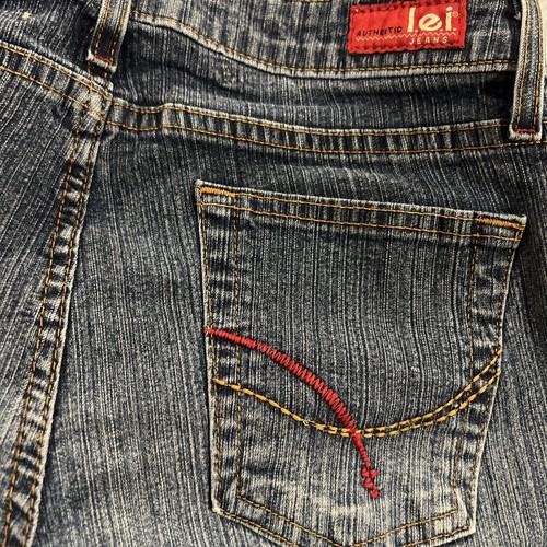 VTG authentic LEI Womens 7 jeans low rise Denim blue flare bell bottom boho Y2K - Picture 10 of 19