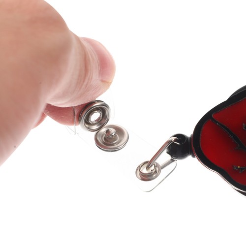 2 pezzi porta badge retrattile infermiere badge mulinelli a forma di cuore clip a bobina in plastica - Foto 6 di 12