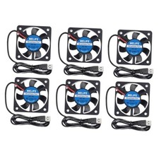 6Pcs 40mm x10mm DC 5V USB Brushless Cooling Fan, Dual Ball Bearing, Quiet