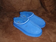 UGG Tasman Blue Suede Shearling Slipper Clogs Women's Size 6