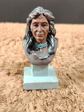 Handpainted Vintage Navajo Collectible Figurines Native American bust statue -1 