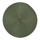 4er Set Platzset Rund Ø 38 cm Abwaschbar Tischset in Bast-Optik Platzmatte Grün
