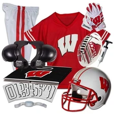 Wisconsin Badgers Kids NCAA 11pc Deluxe Football Uniform Set, Small