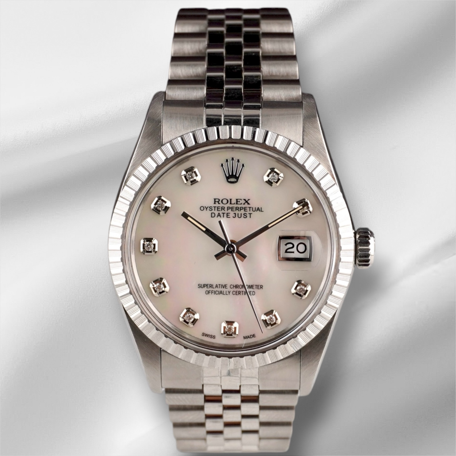 Rolex Datejust Steel Engine-Turned White