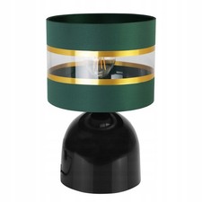 Image of Elegant Gold Table Lamp, 20cm Shade, Black Metal Base, E27 Bulb