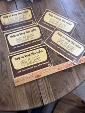 Vintage 1970s USFS US Forest Service "Please Help Keep the Toilet Clean" Signs