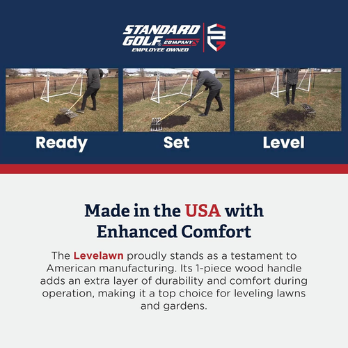 Levelawn Tool – 18 Inch Lawn Leveling Rake with 48 Inch Handle | Effortlessly Le - Picture 5 of 12