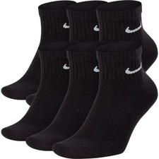 Nike Cushioned Crew Socken, Knöchelhoch, Schwarz, Größe 42-46 , 6 Paar