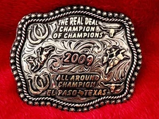All Around Rodeo Trophy Buckle Champion☆El Paso Texas☆Roughstock☆2009☆RARE☆600