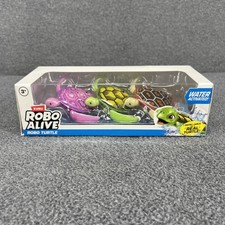 Zuru Robo Alive Robo Turtle Robotic Swimming Turtles Green Orange Pink pack of 3