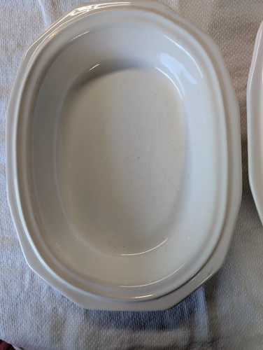 VTG Pfaltzgraff Heritage White IRONSTONE VEGETABLE Serving Dish 11" L Set Of2 - Picture 5 of 7