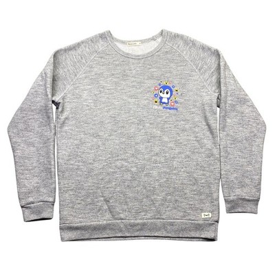 Marine Layer FBLite Penguins Heather Gray Raglan Sweatshirt Mens Sz M Grunge