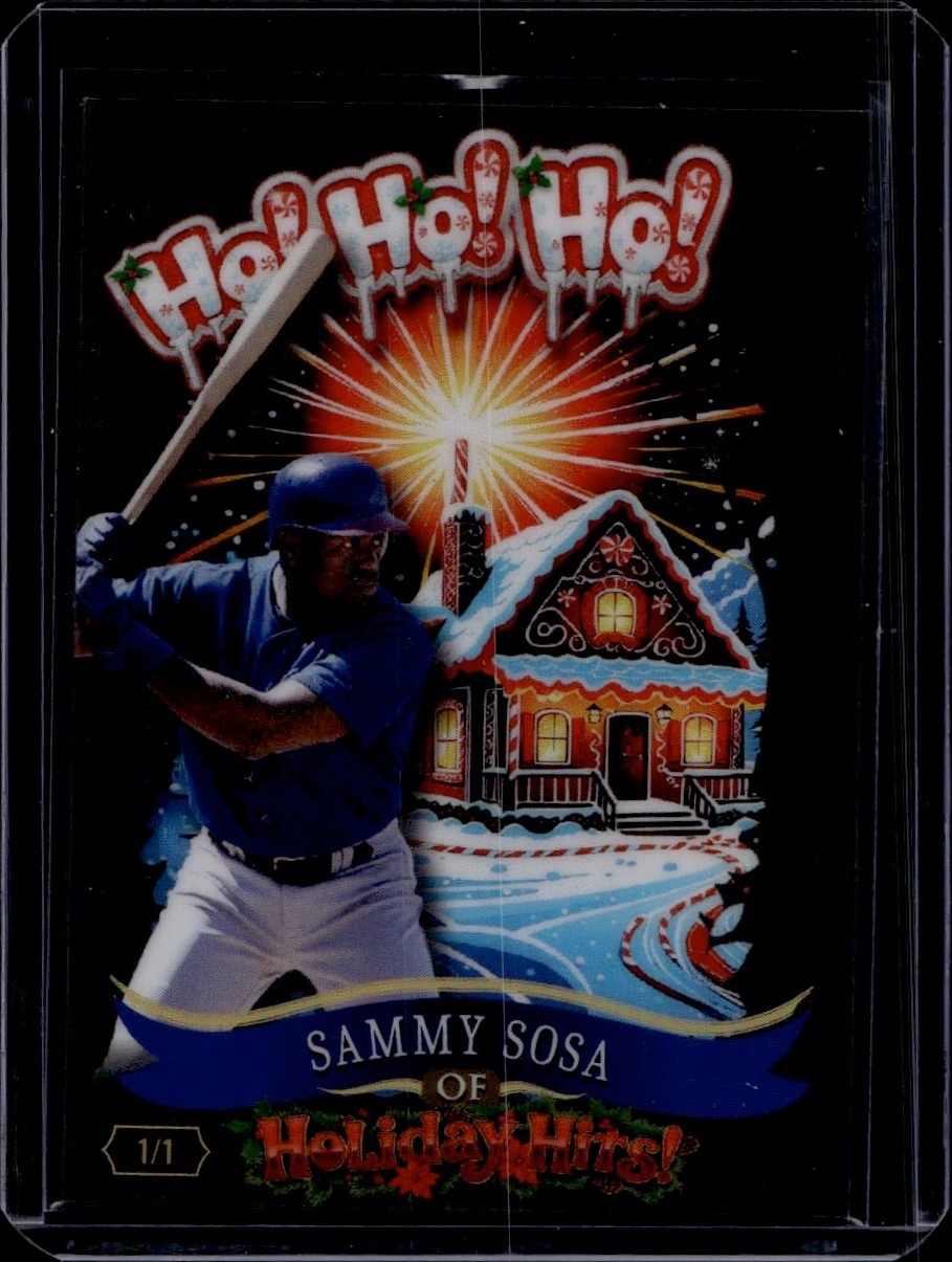 2025 Wild Card Holiday Hits Rainbow Ho Ho Ho #HH3H1BKb3-SS Sammy Sosa #/1