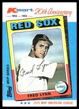 Fred Lynn 1982 Topps Kmart 20th Anniversary AL & NL MVP's #27 Red Sox MLB READ