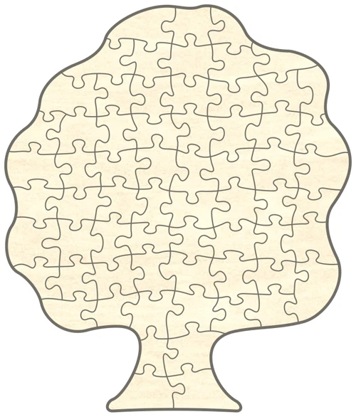 Blanko Holz-Puzzle Baum, 65 Teile, 58x68 cm, zum Selbst Bemalen und Gestalten - Bild 1 von 2