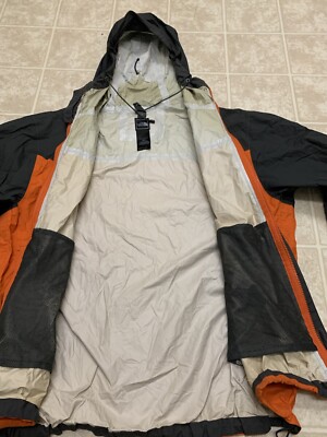 The North Face Mens Windbreaker Size M Black & Orange Hyvent 2.5L