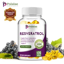 Resveratrol Capsules 1450mg - Natural Antioxidant, Anti Aging, Anti Inflammatory