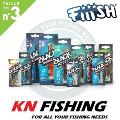 FIIISH BLACK MINNOW 120mm No.3 Silicon Sea Spinning Freshwater Fishing 6g-50g