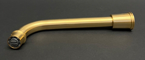 Caño de bañera de pared moderno Phylrich 3-555/004 HEX en latón satinado - Imagen 5 de 24
