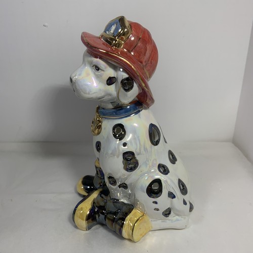 Porcelain Dalmation Fireman Dog Tea Light Holder Figurine Spoontiques Orig Box - Picture 7 of 13