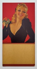 Lovely Lady, Original Vintage Jules Erbit Art Pin-Up Print, Beautiful Blonde